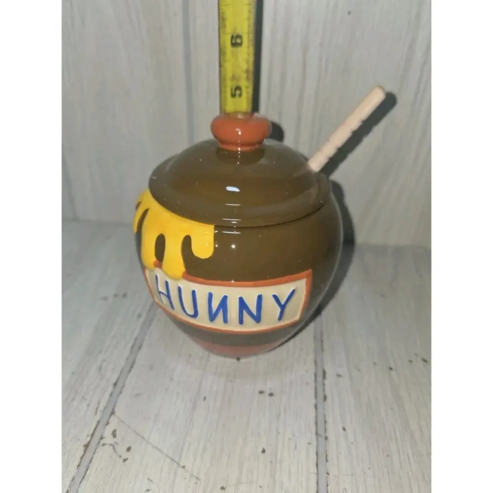 Disney Winnie The Pooh Hunny Pot Honey Jar Trinket Treat Jar Cute Kitschy NIB